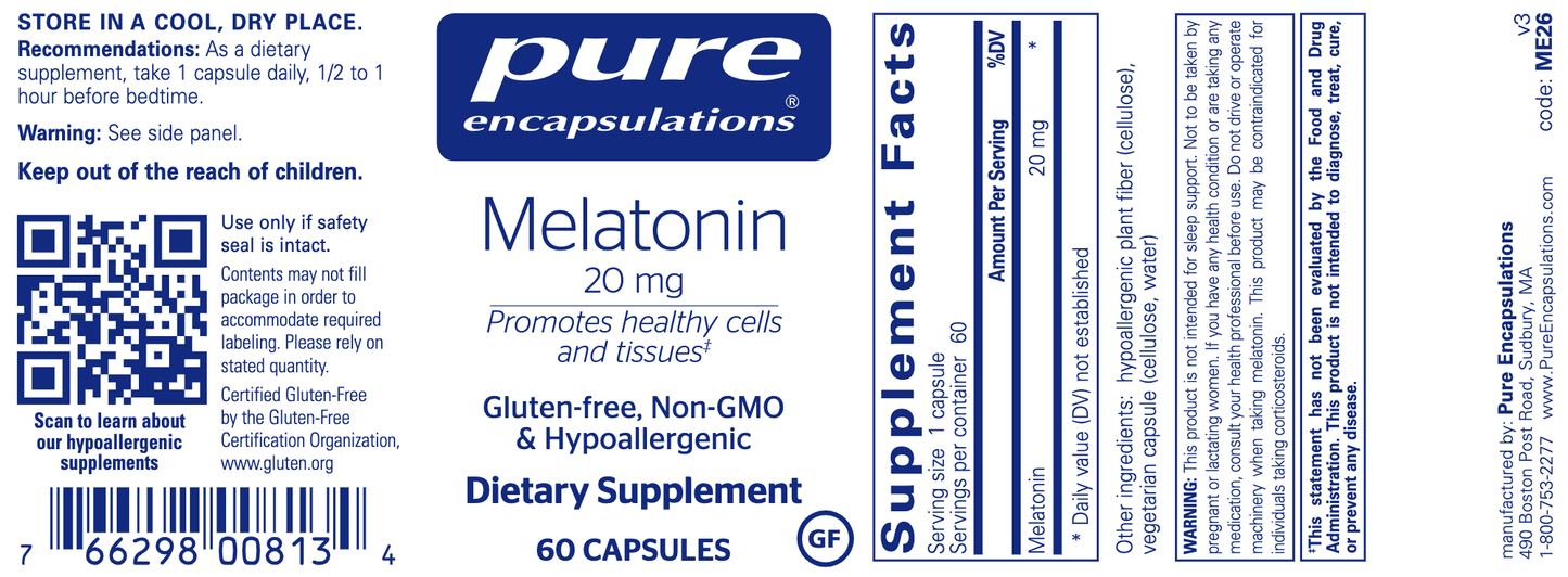 Melatonin 20 mg 60 vcaps