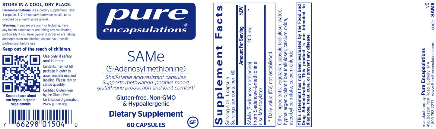 SAMe (S-Adenosylmethionine) 60 caps